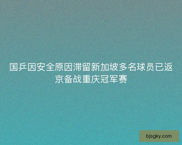 国乒因安全原因滞留新加坡多名球员已返京备战重庆冠军赛 国乒因安全原因滞留新加坡多名球员已返京备战重庆冠军赛